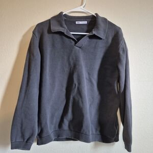 Zara Charcoal Polo Sweater